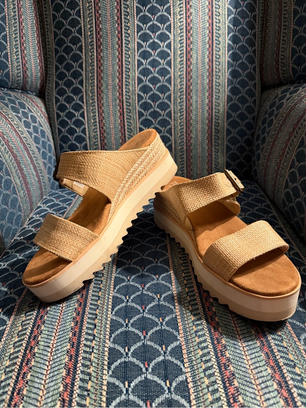 Tom’s Diana Mule Buckle Wedge Sandal